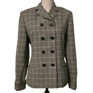 Roberto Vianni for Neiman Marcus Houndstooth Blazer Double Breasted Wool USA 8